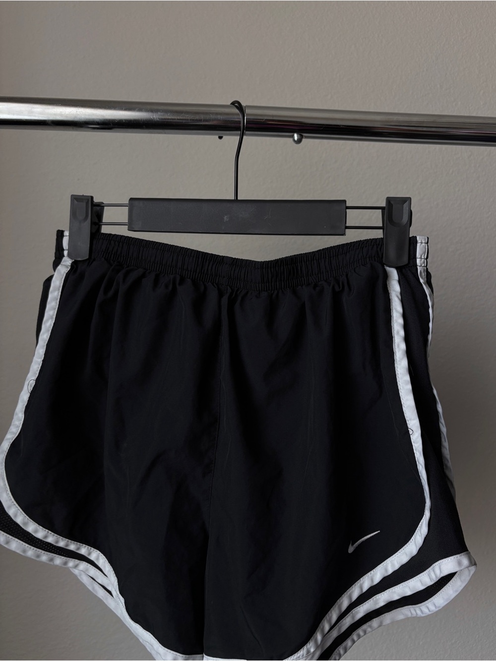 Nike Black Athletic Shorts with White Piping